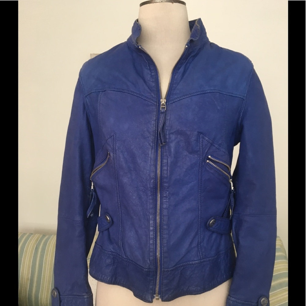 Sussex blue 100% leather jacket size 44(M)